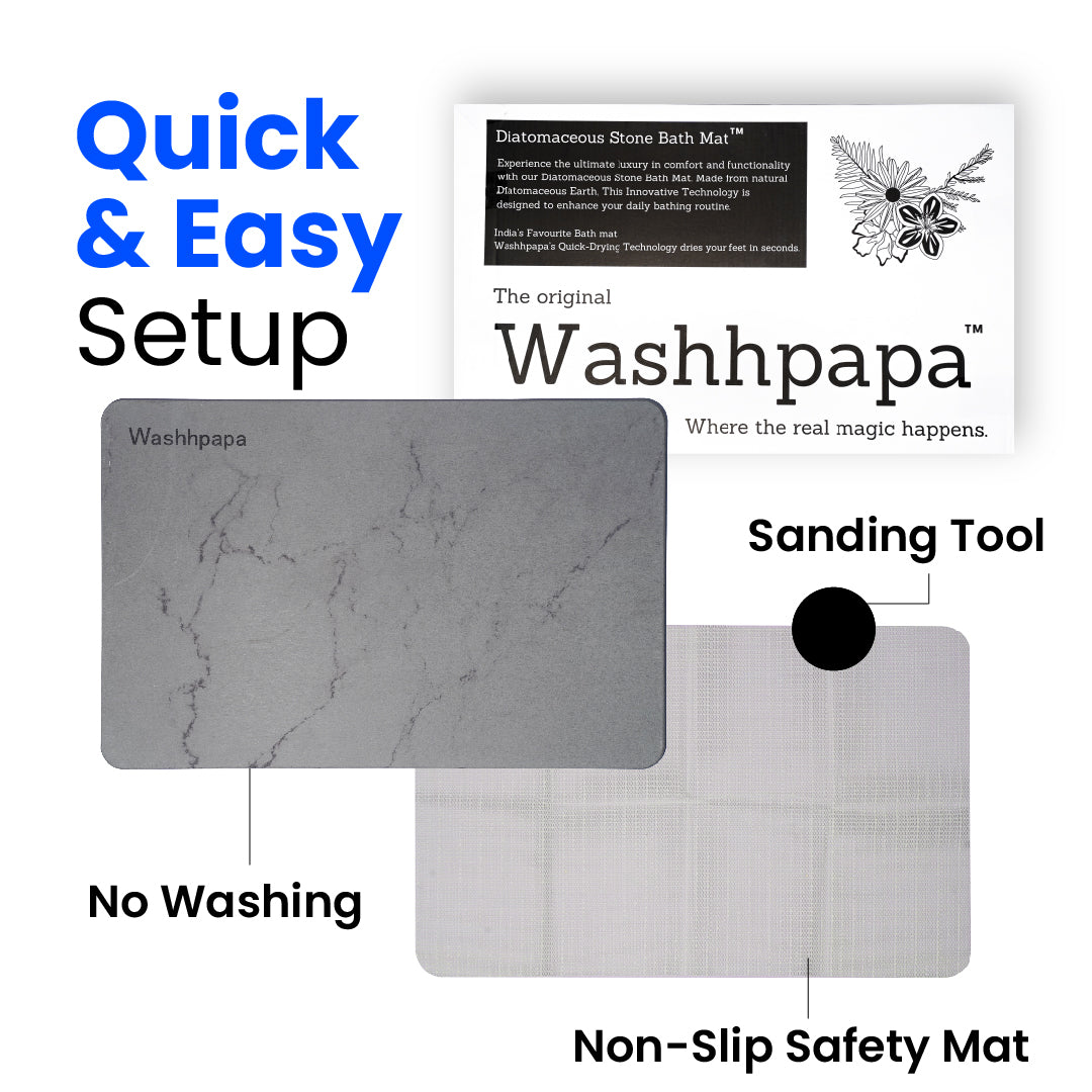 Non-Slip Anti-Bacterial Pebbles Stone Bath Mats,Slip-Resistant